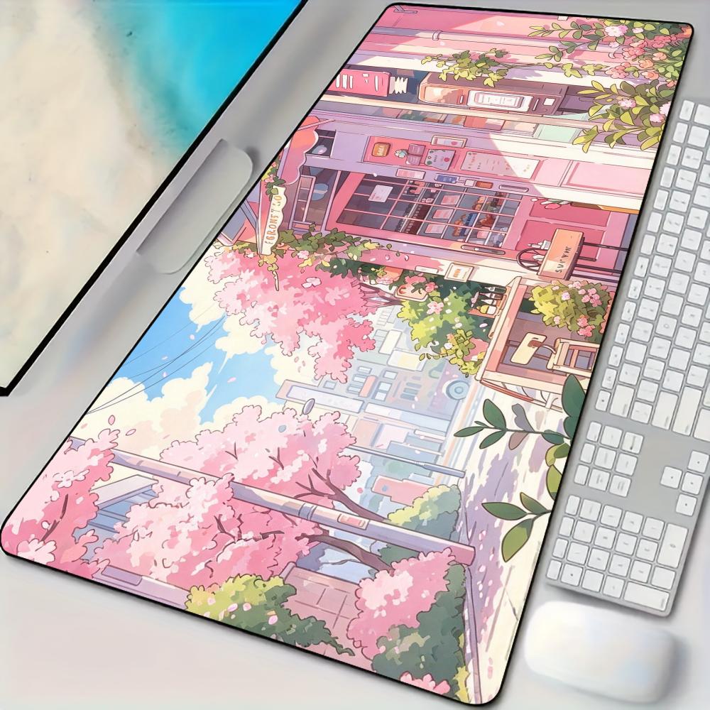 Gaming Accessories Shop - Pink Street-Front Shop Mouse Pad Desk