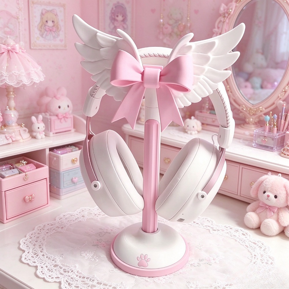 Angel Wing Bow Headset Holder  - Accessories For Your Gaming Room 评论和价格