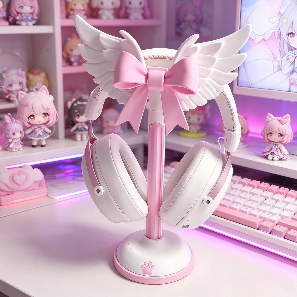 Angel Wing Bow Headset Holder  - Accessories For Your Gaming Room 评论和价格