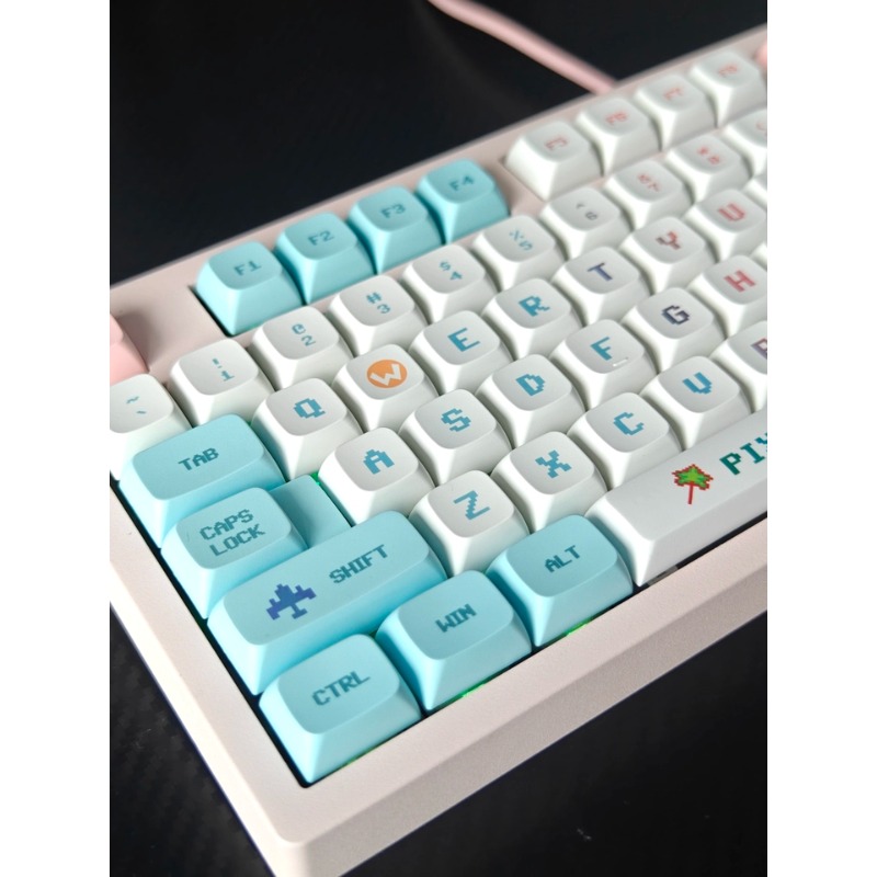 Pixel Style Themed Keycaps XDA - Gaming Accessories Aesthetic 评论和价格